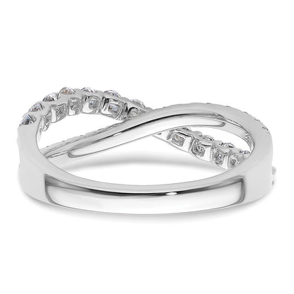 True Origin 14K White Gold 1 carat Lab Grown Diamond VS+ F+ Complete Crisscross Band