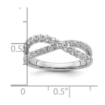 True Origin 14K White Gold 1 carat Lab Grown Diamond VS+ F+ Complete Crisscross Band