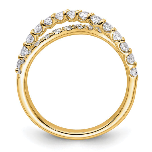 True Origin 14K Yellow Gold 1 carat Lab Grown Diamond VS+ F+ Complete Crisscross Band