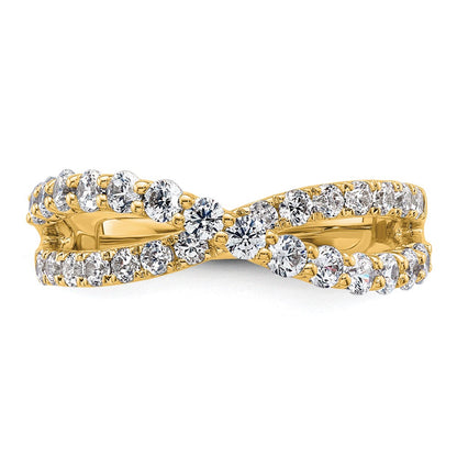 True Origin 14K Yellow Gold 1 carat Lab Grown Diamond VS+ F+ Complete Crisscross Band