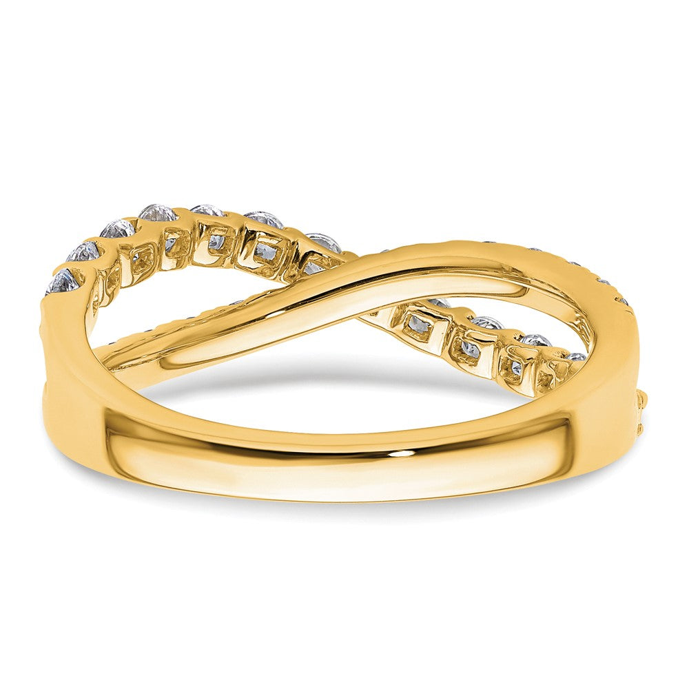 True Origin 14K Yellow Gold 1 carat Lab Grown Diamond VS+ F+ Complete Crisscross Band