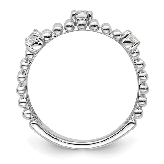 True Origin 14K White Gold 3/8 carat Lab Grown Diamond VS+ F+ Complete Triple Band