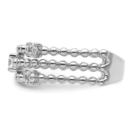 True Origin 14K White Gold 3/8 carat Lab Grown Diamond VS+ F+ Complete Triple Band