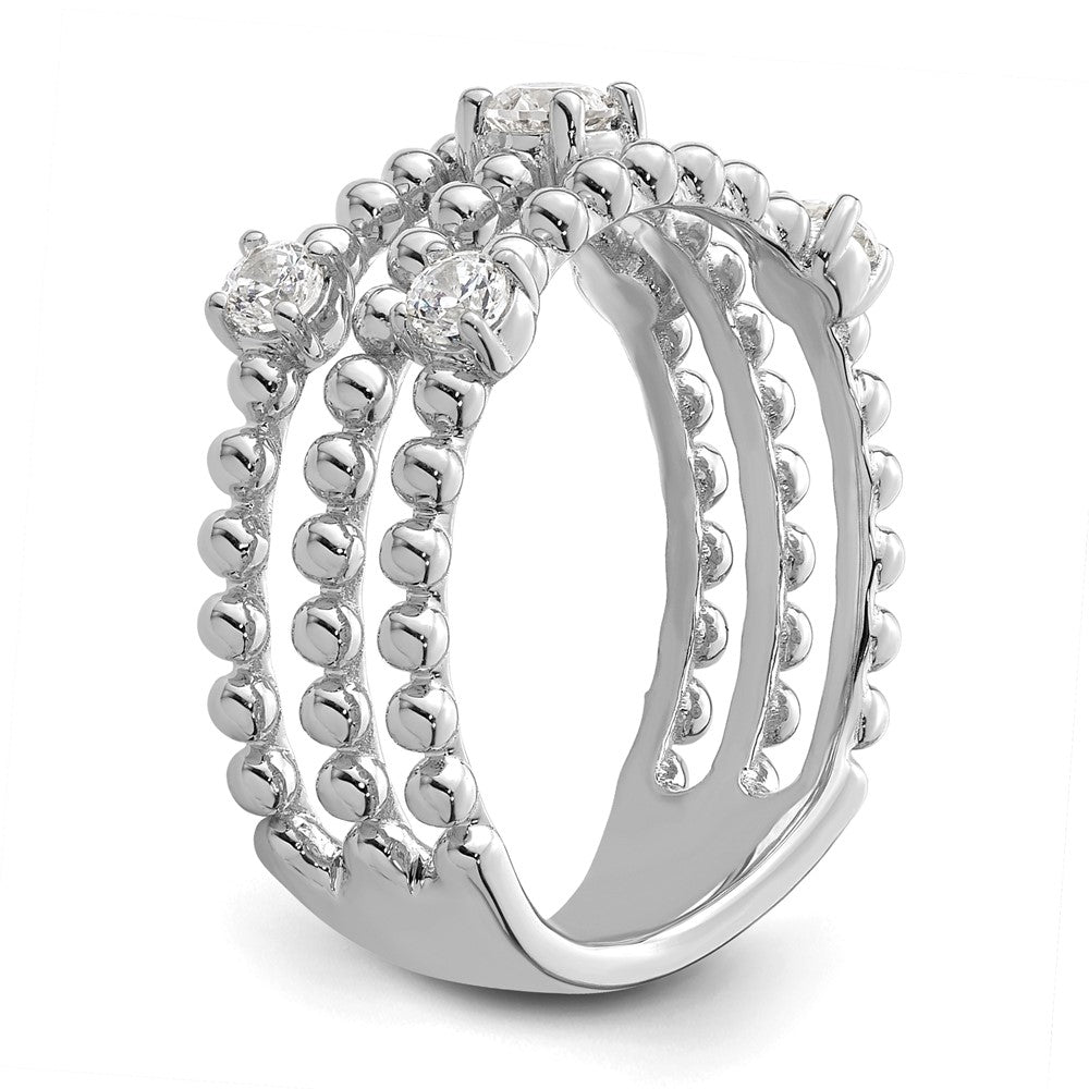 True Origin 14K White Gold 3/8 carat Lab Grown Diamond VS+ F+ Complete Triple Band