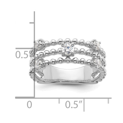 True Origin 14K White Gold 3/8 carat Lab Grown Diamond VS+ F+ Complete Triple Band