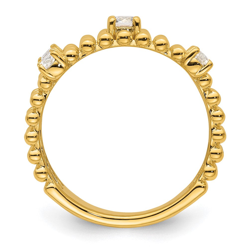 True Origin 14K Yellow Gold 3/8 carat Lab Grown Diamond VS+ F+ Complete Triple Band