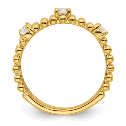 True Origin 14K Yellow Gold 3/8 carat Lab Grown Diamond VS+ F+ Complete Triple Band