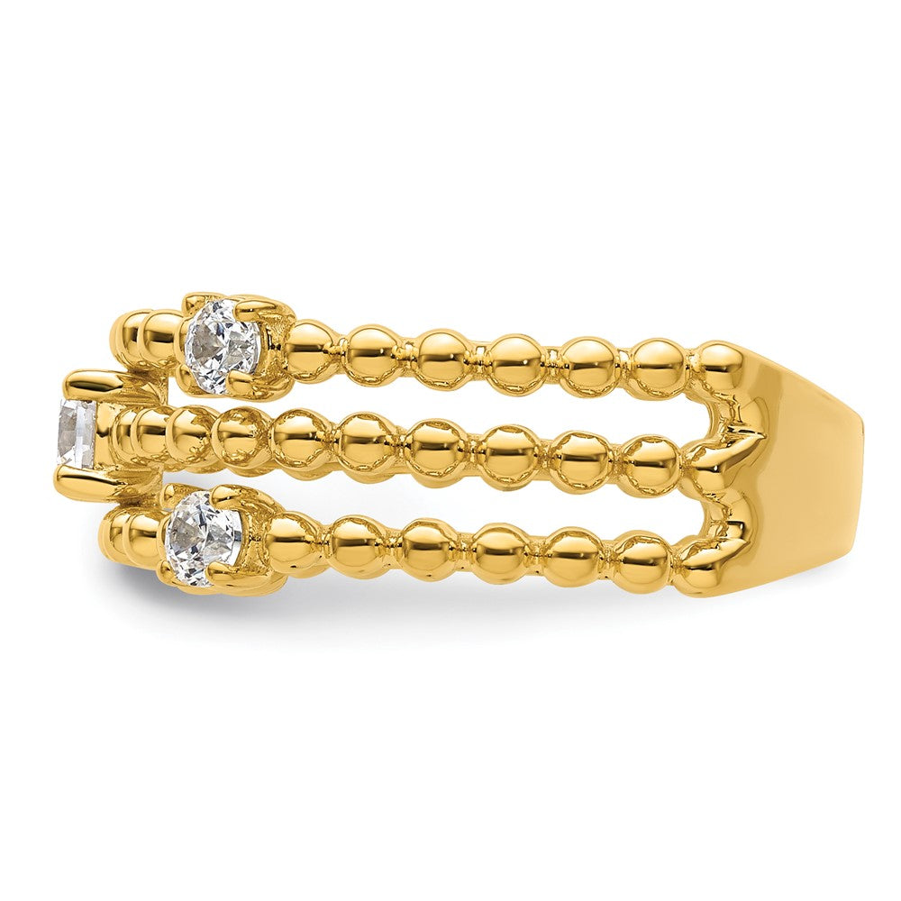 True Origin 14K Yellow Gold 3/8 carat Lab Grown Diamond VS+ F+ Complete Triple Band
