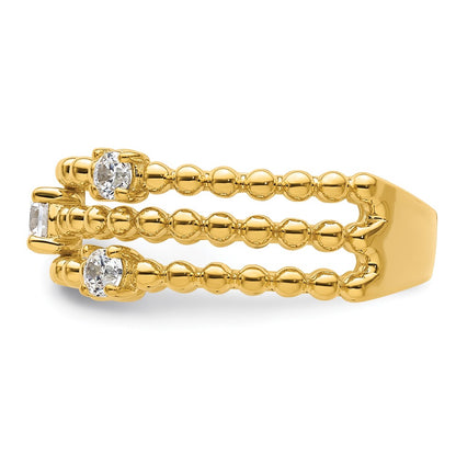 True Origin 14K Yellow Gold 3/8 carat Lab Grown Diamond VS+ F+ Complete Triple Band