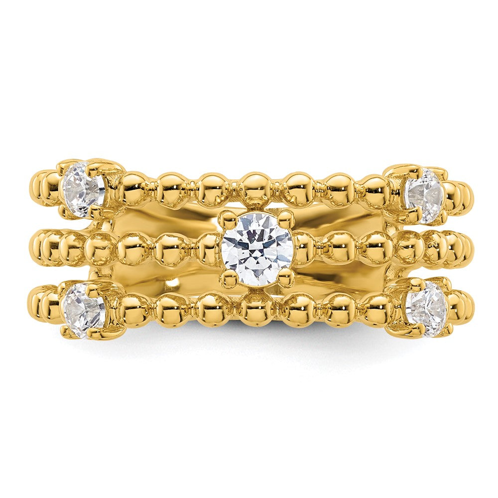 True Origin 14K Yellow Gold 3/8 carat Lab Grown Diamond VS+ F+ Complete Triple Band