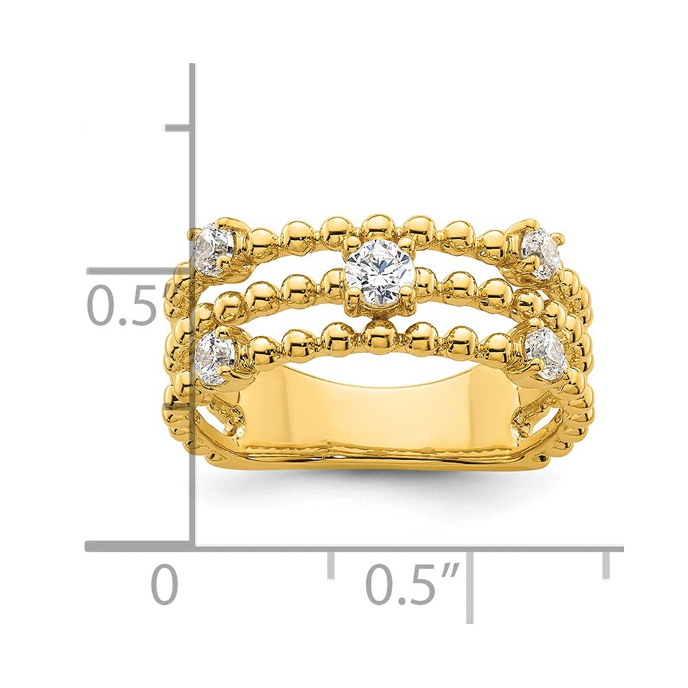True Origin 14K Yellow Gold 3/8 carat Lab Grown Diamond VS+ F+ Complete Triple Band