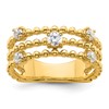 True Origin 14K Yellow Gold 3/8 carat Lab Grown Diamond VS+ F+ Complete Triple Band