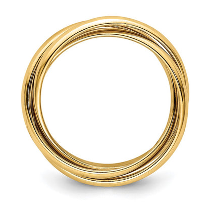 14k Polished Rolling Ring Size 8