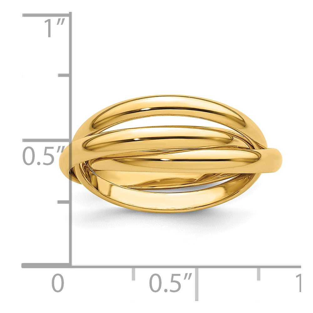 14k Polished Rolling Ring Size 8