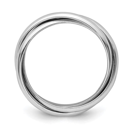14k White Gold Polished Rolling Ring Size 5