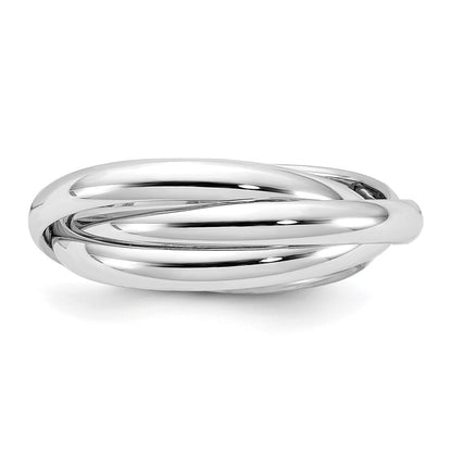 14k White Gold Polished Rolling Ring Size 4.5