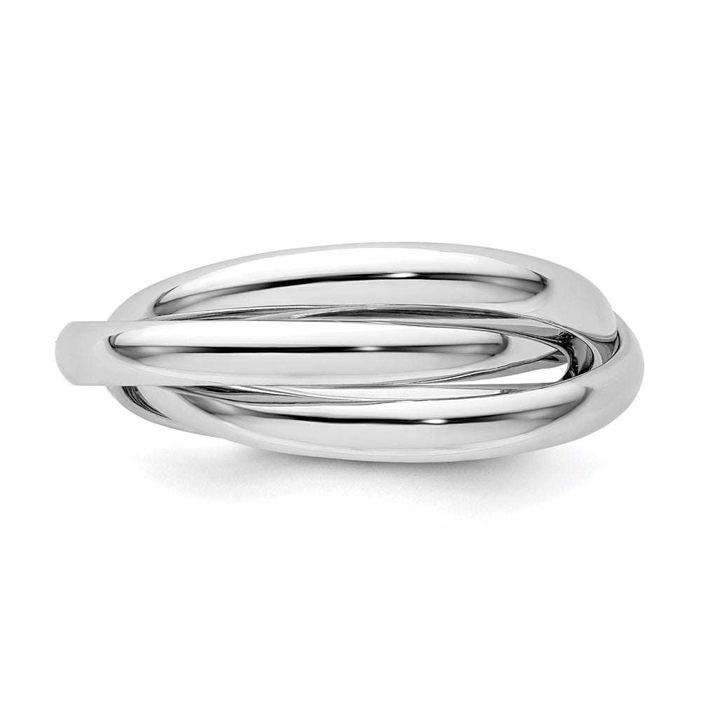 14k White Gold Polished Rolling Ring Size 6