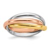 14k Tri-color Polished Rolling Ring Size 7