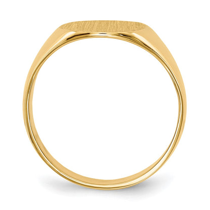 10k 11.5x10.0mm Oval Closed Back Signet Ring