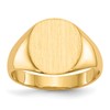 10k 11.5x10.0mm Oval Closed Back Signet Ring