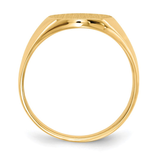 10k 14.5x12.0mm Oval Closed Back Mens Signet Ring