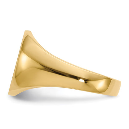 10k 14.5x12.0mm Oval Closed Back Mens Signet Ring