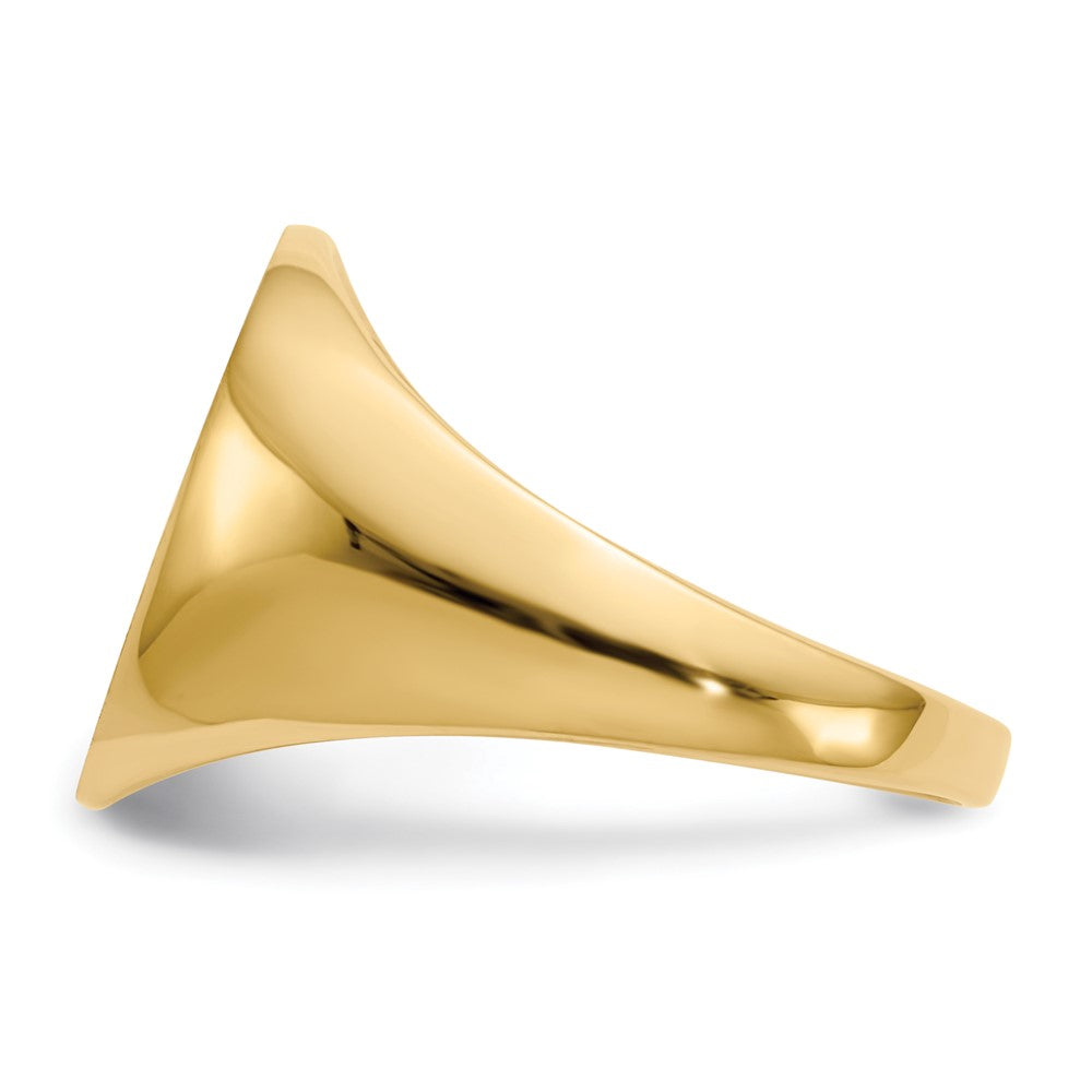10k 16.0x13.0mm Oval Closed Back Signet Ring