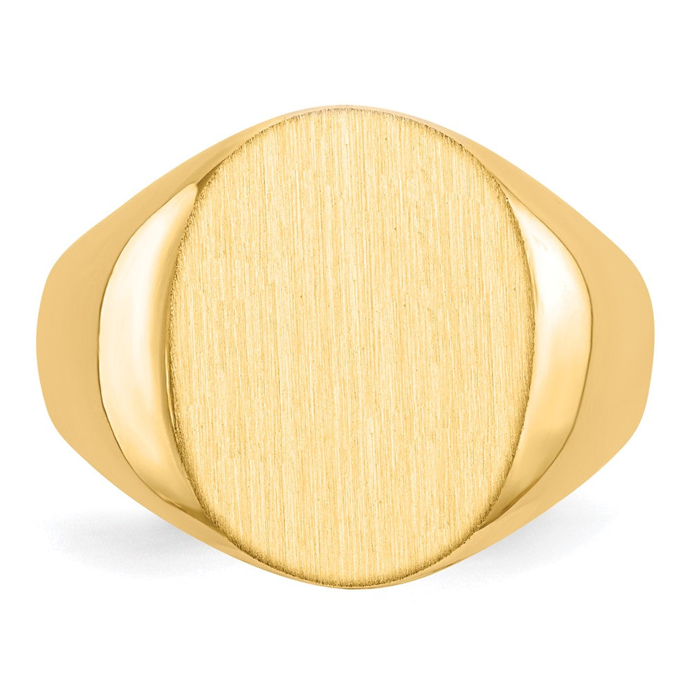 10k 16.0x13.0mm Oval Closed Back Signet Ring