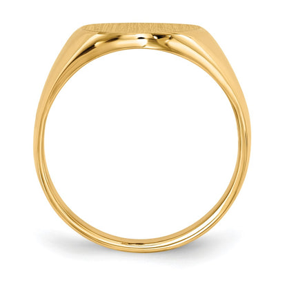 10k 18.0x14.0mm Oval Closed Back Mens Signet Ring