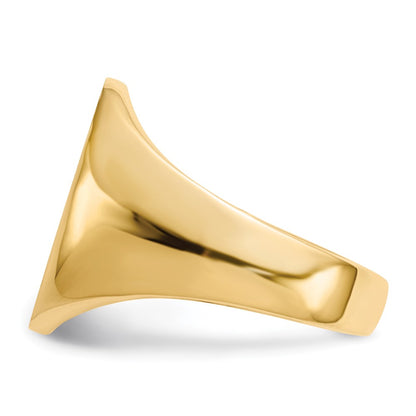 10k 18.0x14.0mm Oval Closed Back Mens Signet Ring