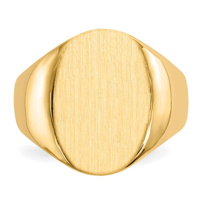 10k 18.0x14.0mm Oval Closed Back Mens Signet Ring