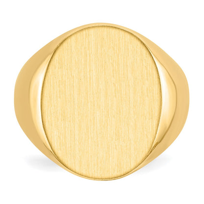 10k 15.5x19.0mm Oval Closed Back Mens Signet Ring