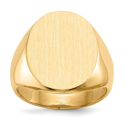 10k 15.5x19.0mm Oval Closed Back Mens Signet Ring