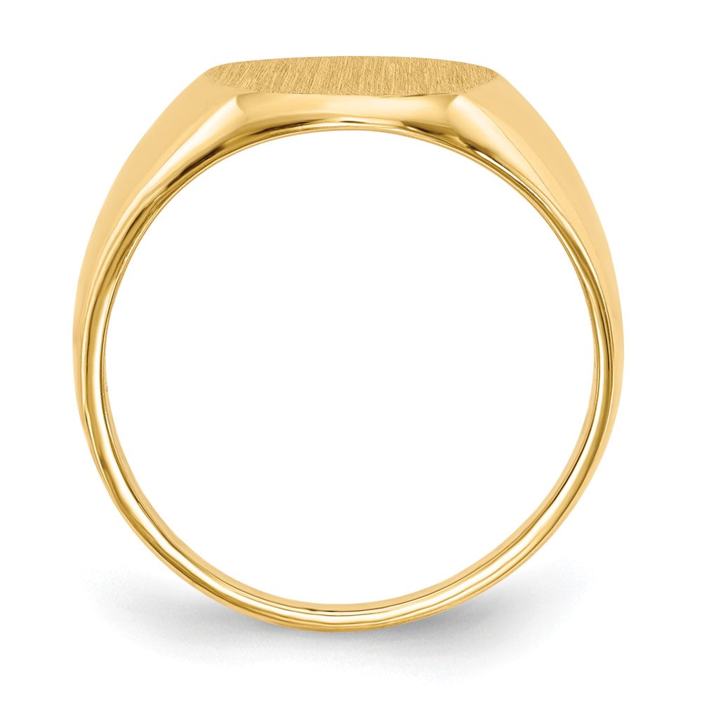 10ky 12.5x11.0mm Oval Open Back Signet Ring