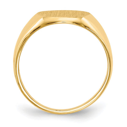 10ky 12.5x11.0mm Oval Open Back Signet Ring