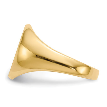 10ky 12.5x11.0mm Oval Open Back Signet Ring