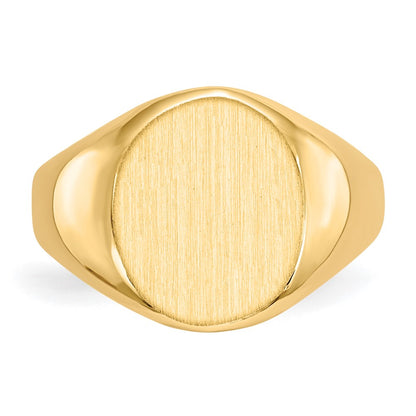 10ky 12.5x11.0mm Oval Open Back Signet Ring