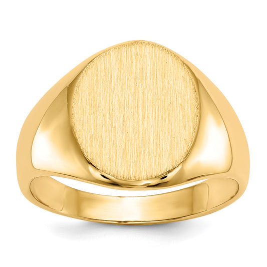 10ky 12.5x11.0mm Oval Open Back Signet Ring