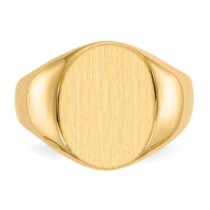 10k 16.0x12.5mm Oval Open Back Mens Signet Ring