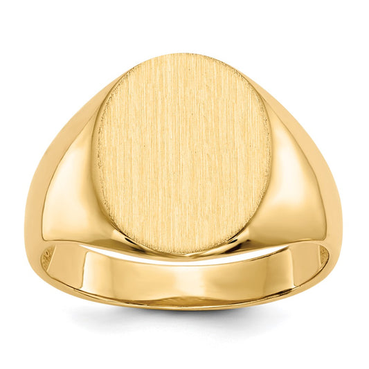10ky 16.0x12.5mm Open Back Men's Signet Ring