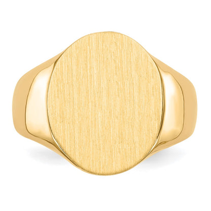 10k 16.0x14.0mm Oval Open Back Mens Signet Ring
