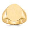 10k 16.0x14.0mm Oval Open Back Mens Signet Ring