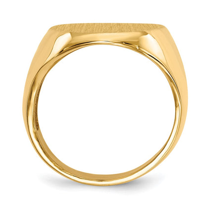 10k 20.0x16.5mm Oval Open Back Mens Signet Ring