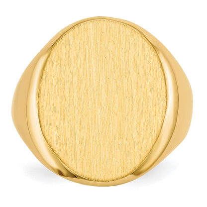 10k 20.0x16.5mm Oval Open Back Mens Signet Ring