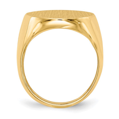 10k 22.0x18.0mm Oval Open Back Mens Signet Ring
