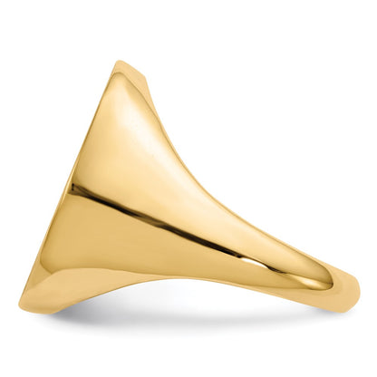 10k 22.0x18.0mm Oval Open Back Mens Signet Ring