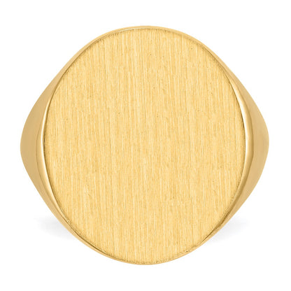 10k 22.0x18.0mm Oval Open Back Mens Signet Ring