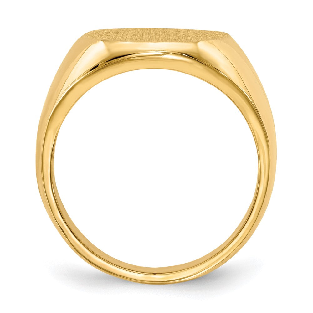 10k 17.5x14.5mm Oval Closed Back Mens Signet Ring