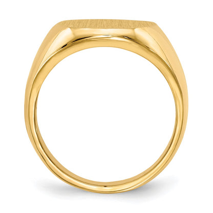 10k 17.5x14.5mm Oval Closed Back Mens Signet Ring