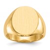 10k 17.5x14.5mm Oval Closed Back Mens Signet Ring